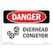 Signmission OSHA Danger Sign, Overhead Conveyor, 10in X 7in Decal, 10" W, 7" H, Landscape, Overhead Conveyor OS-DS-D-710-L-1511 - alternate 1